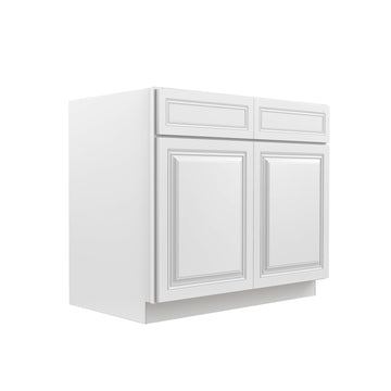 RTA - Park Avenue White - Double Drawer & Door Base Cabinet | 39