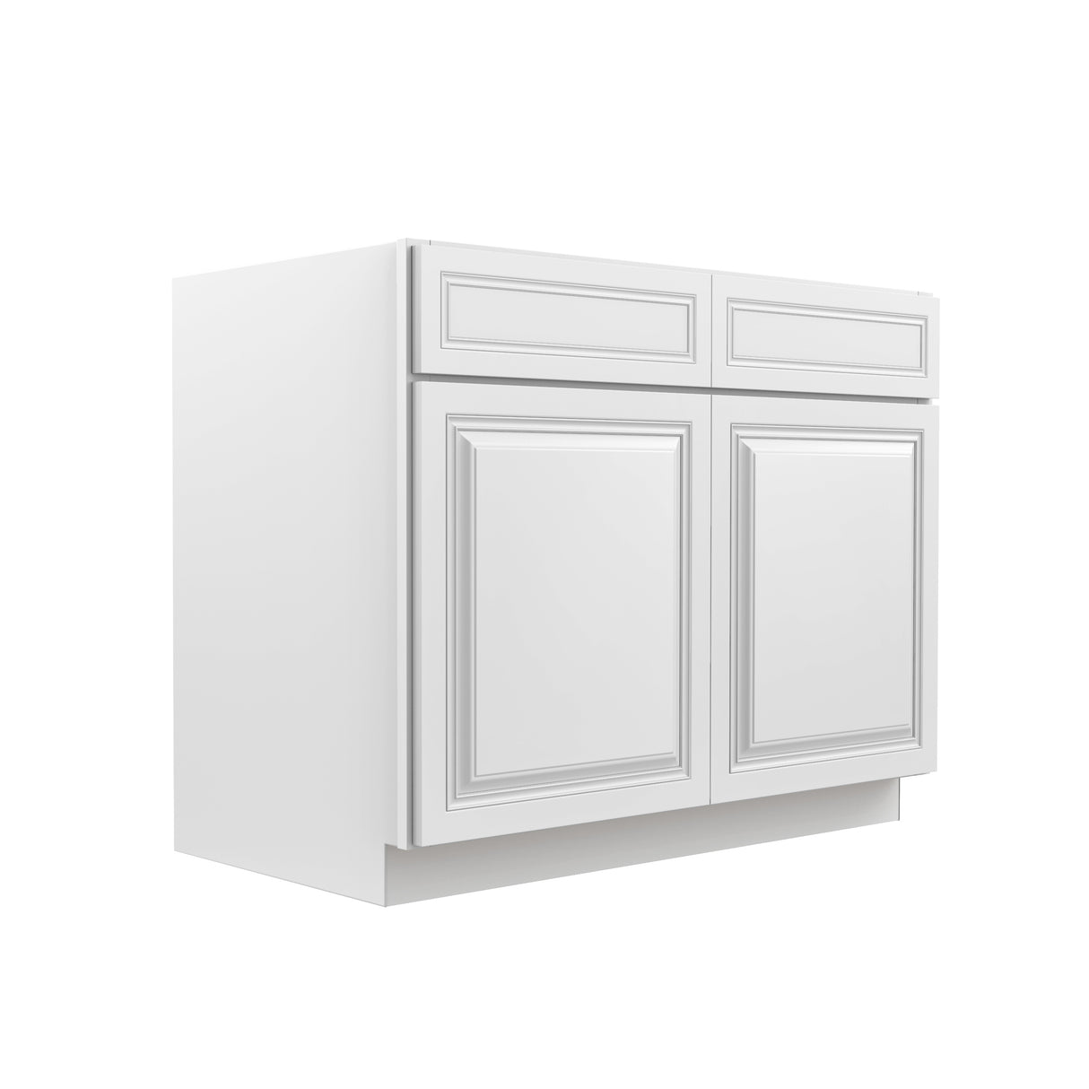 RTA - Park Avenue White - Double Drawer & Door Base Cabinet | 42"W x 34.5"H x 24"D