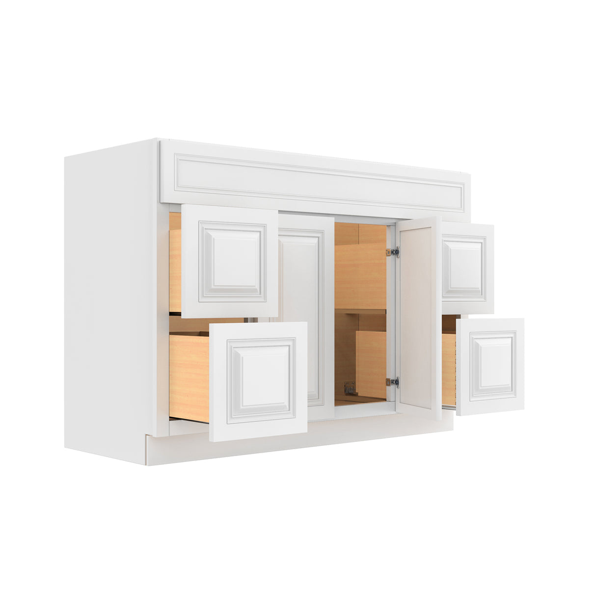 Park Avenue White - Vanity Sink Base Cabinet | 48"W x 34.5"H x 21"D