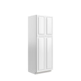 Park Avenue White - Double Door Utility Cabinet | 30"W x 84"H x 24"D