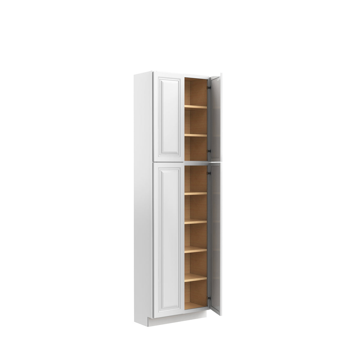 Park Avenue White - Double Door Utility Cabinet | 24"W x 84"H x 12"D