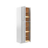 Park Avenue White - Double Door Utility Cabinet | 24"W x 90"H x 24"D