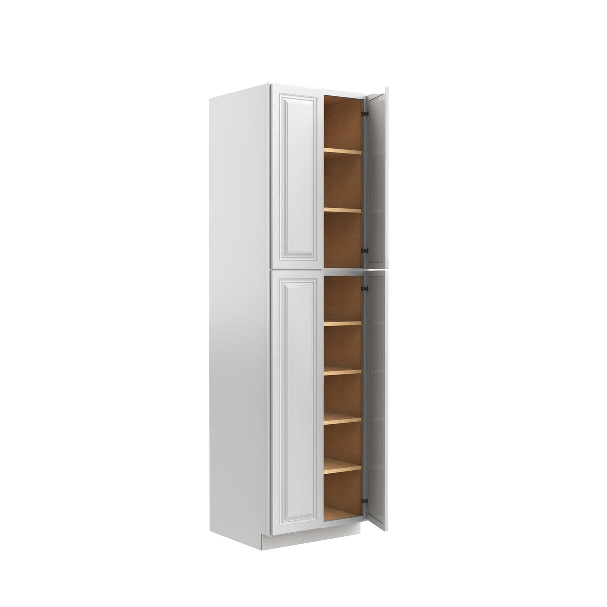 Park Avenue White - Double Door Utility Cabinet | 24"W x 90"H x 24"D