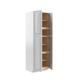 Park Avenue White - Double Door Utility Cabinet | 30"W x 90"H x 24"D