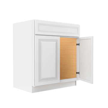 RTA - Park Avenue White - Double Door Vanity Sink Base Cabinet | 30"W x 34.5"H x 21"D