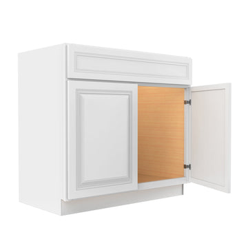 RTA - Park Avenue White - Double Door Vanity Sink Base Cabinet | 36"W x 34.5"H x 21"D
