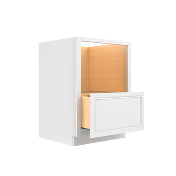 Park Avenue White - Microwave Base Cabinet | 24"W x 34.5"H x 24"D