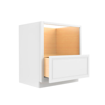 Park Avenue White - Microwave Base Cabinet | 30"W x 34.5"H x 24"D