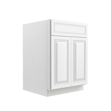 RTA - Park Avenue White - Single Drawer Double Door Base Cabinet | 24
