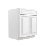 RTA - Park Avenue White - Single Drawer Double Door Base Cabinet | 27"W x 34.5"H x 24"D