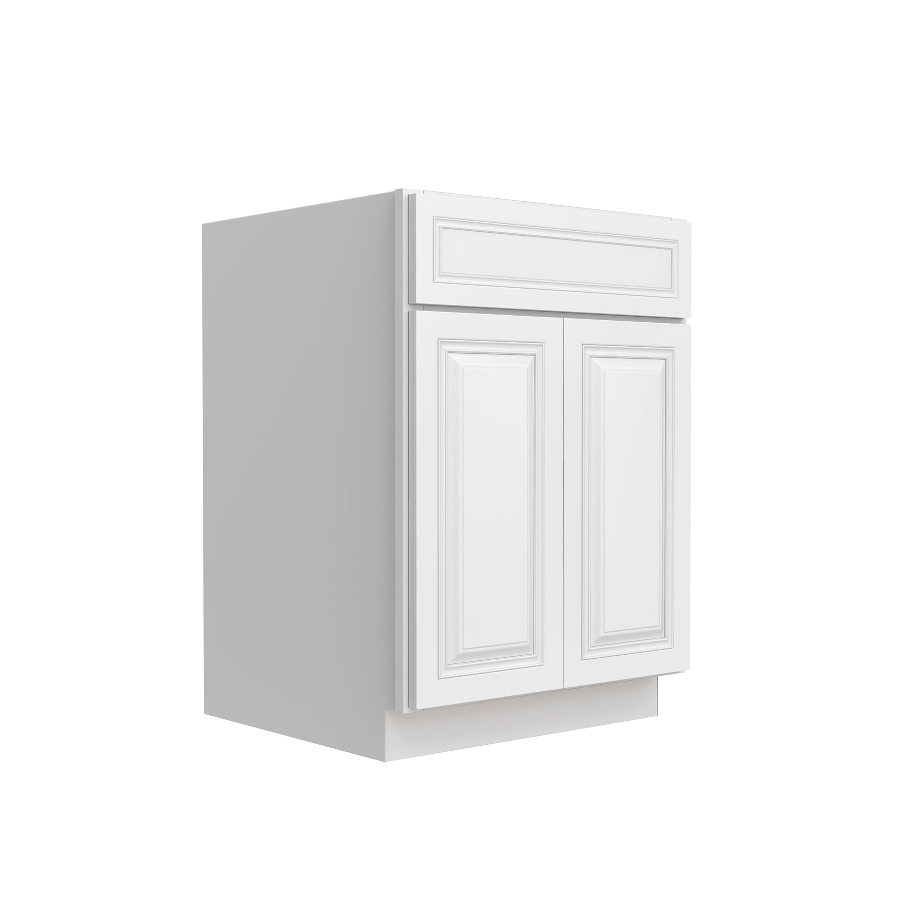 RTA - Park Avenue White - Single Drawer Front 2 Door Sink Base Cabinet | 24"W x 34.5"H x 24"D