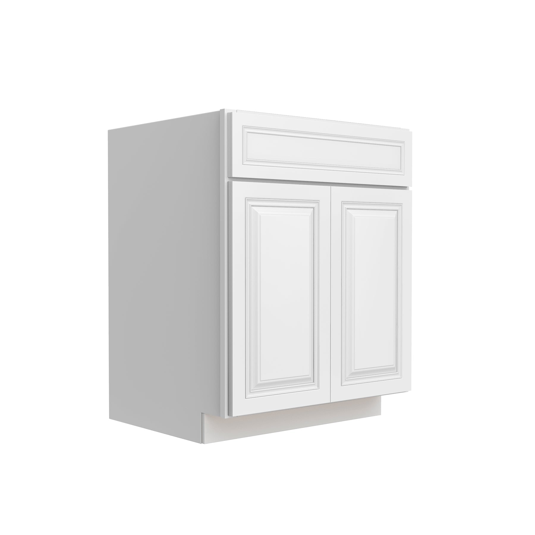 RTA - Park Avenue White - Single Drawer Front 2 Door Sink Base Cabinet | 27"W x 34.5"H x 24"D