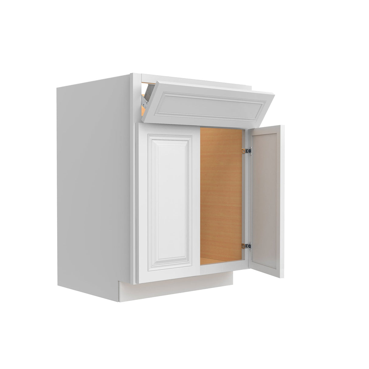 RTA - Park Avenue White - Single Drawer Front 2 Door Sink Base Cabinet | 24"W x 34.5"H x 24"D