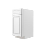 RTA - Park Avenue White - Single Door & Drawer Base Cabinet | 15"W x 34.5"H x 24"D