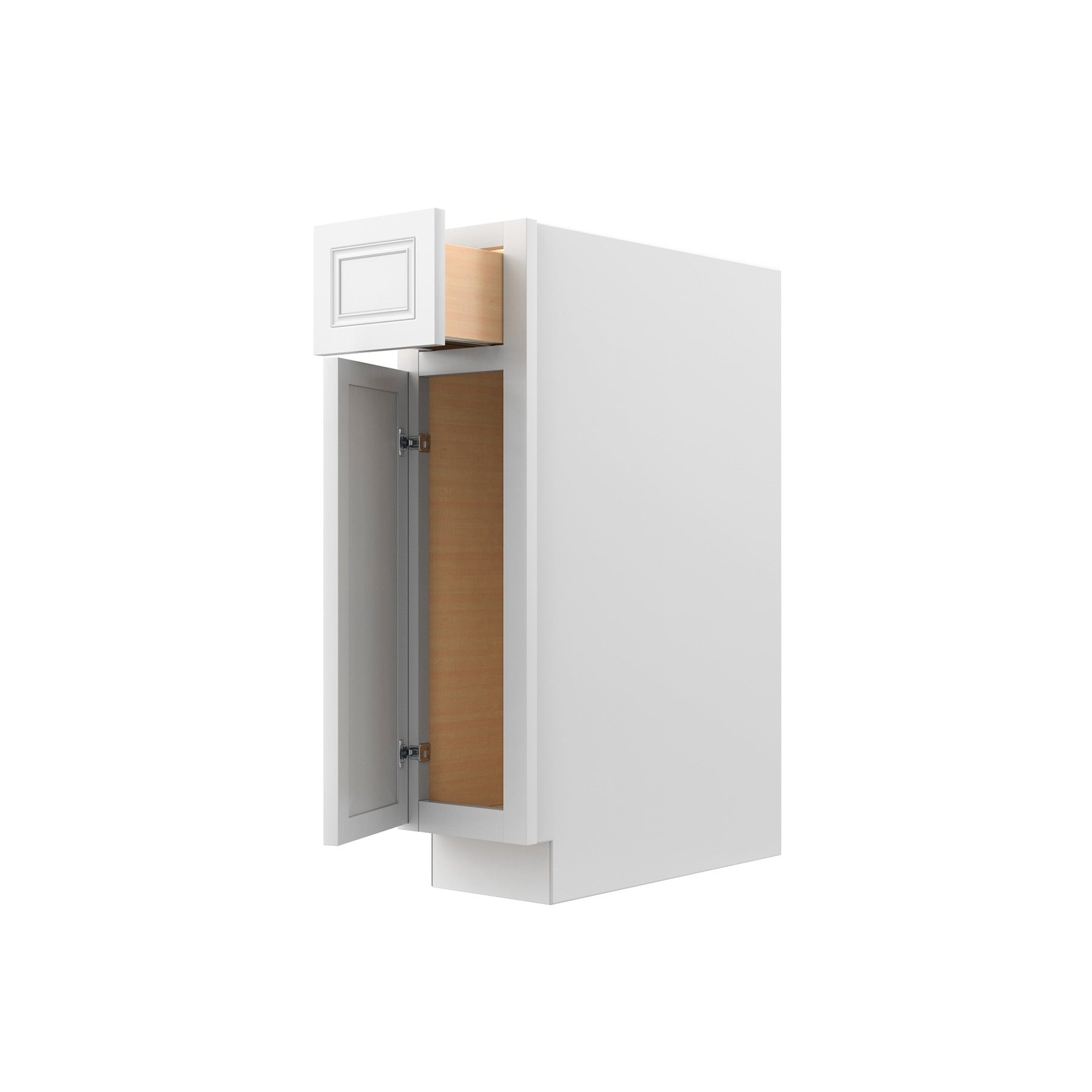 RTA - Park Avenue White - Single Door & Drawer Base Cabinet | 9"W x 34.5"H x 24"D