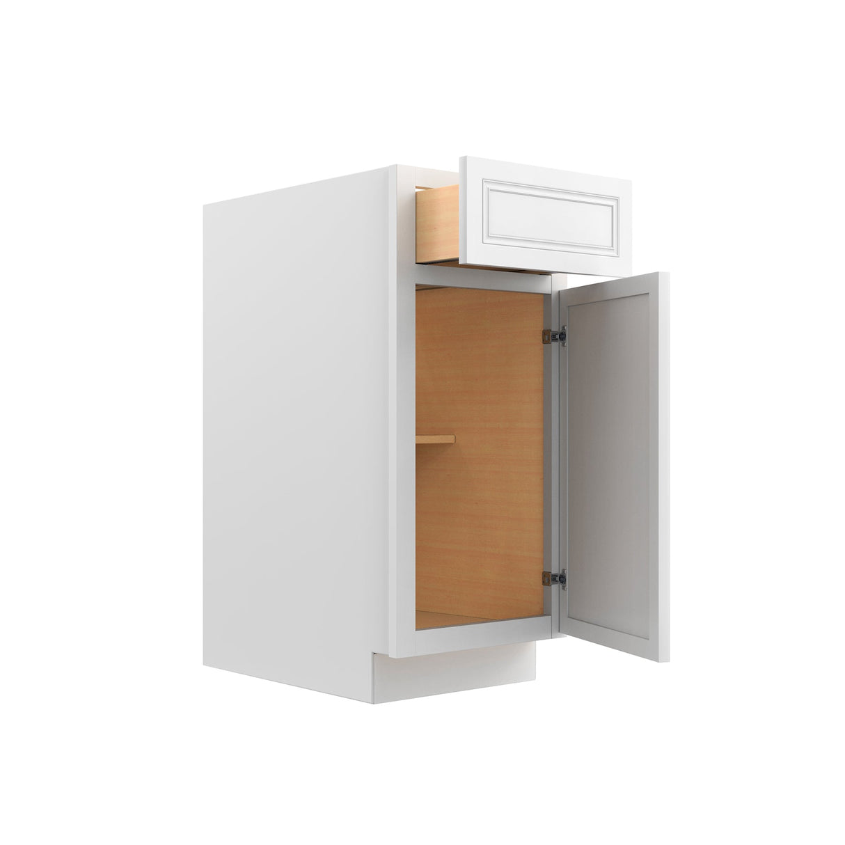 Park Avenue White - Single Door Base Cabinet | 15"W x 34.5"H x 24"D