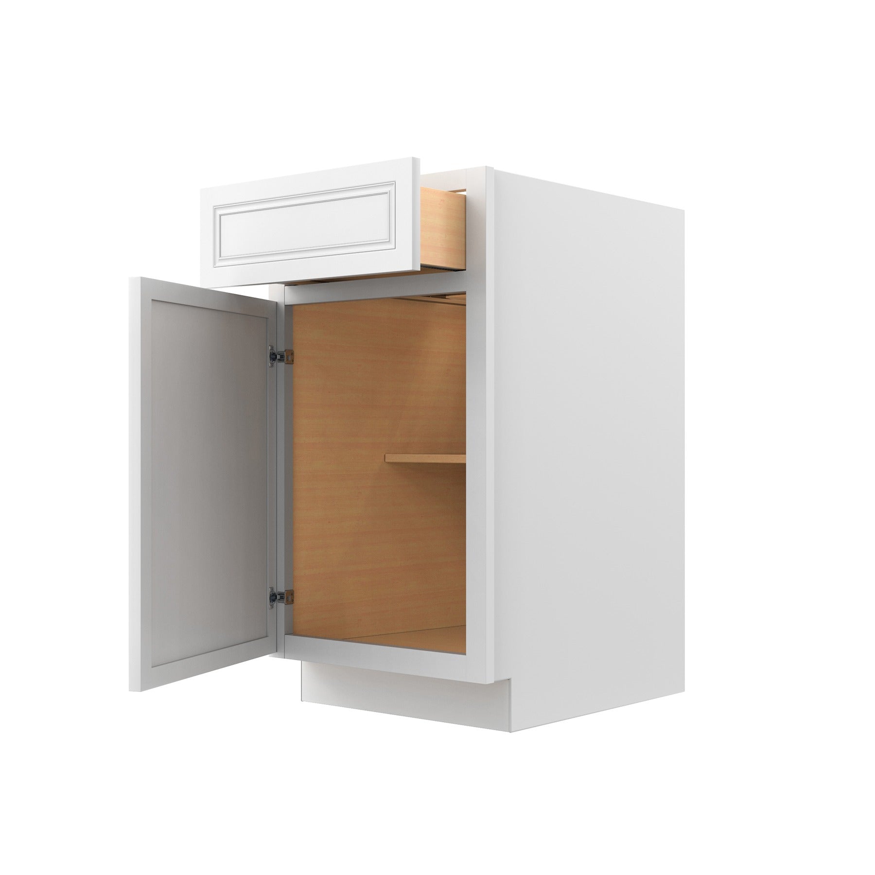 RTA - Park Avenue White - Single Door & Drawer Base Cabinet | 18"W x 34.5"H x 24"D