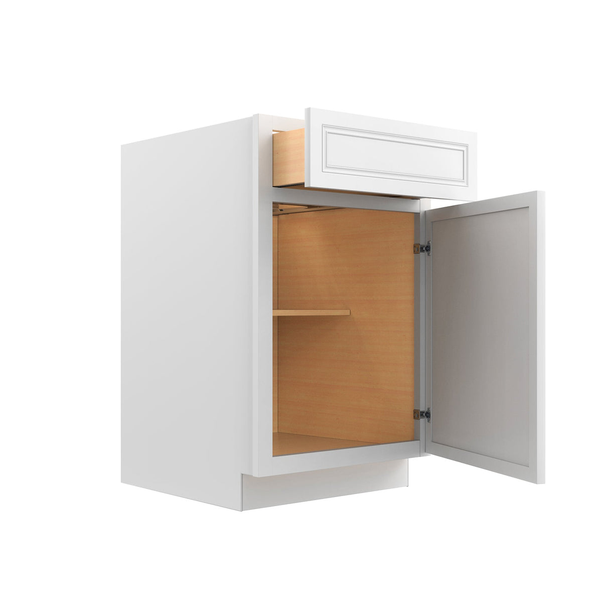 RTA - Park Avenue White - Single Door & Drawer Base Cabinet | 21"W x 34.5"H x 24"D