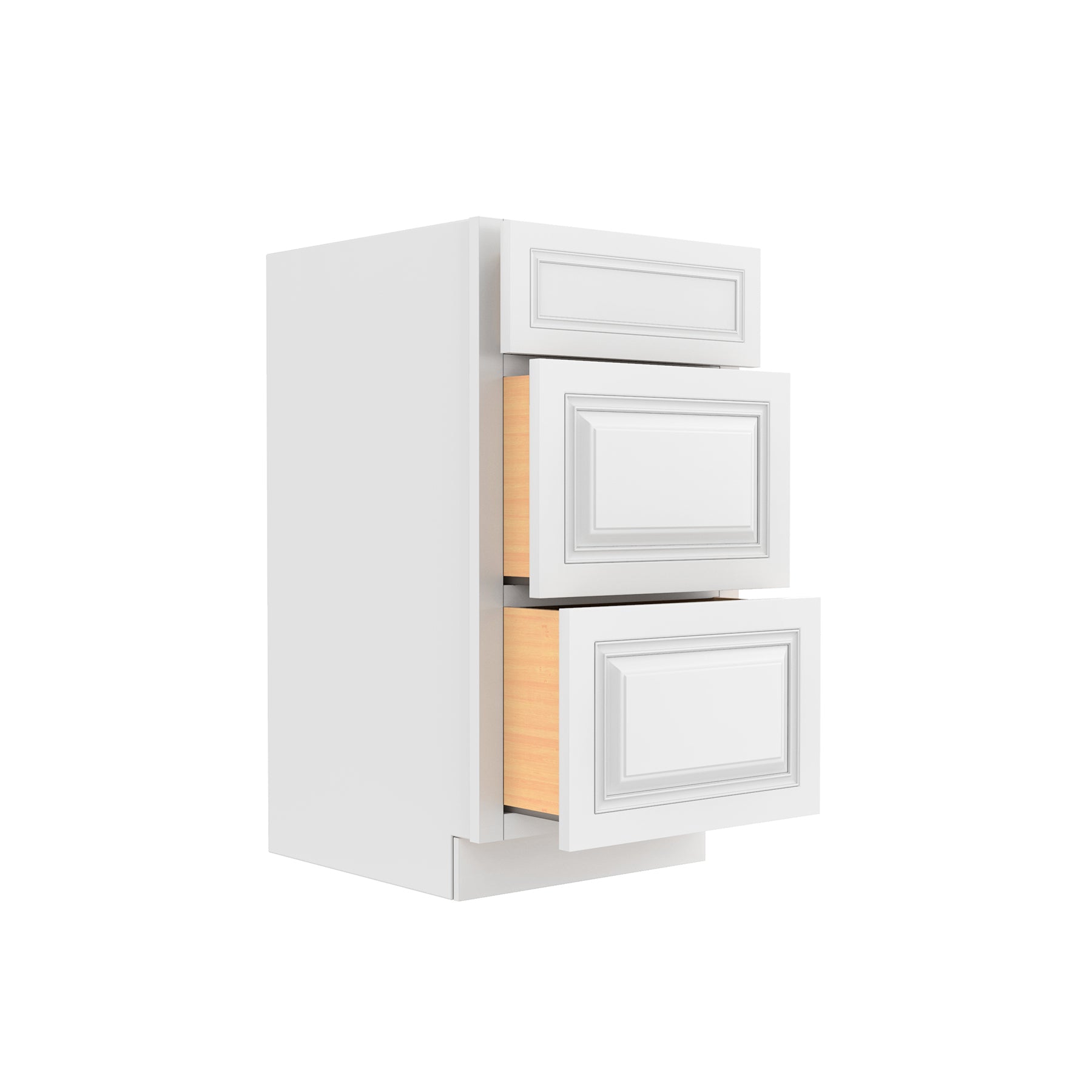 Park Avenue White - Vanity Drawer Base Cabinet | 18"W x 34.5"H x 21"D