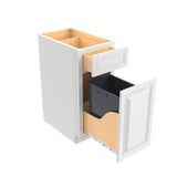 RTA - Park Avenue White - 15"W x 34.5"H x 24"D - Wastebasket Base Cabinet - Full Height