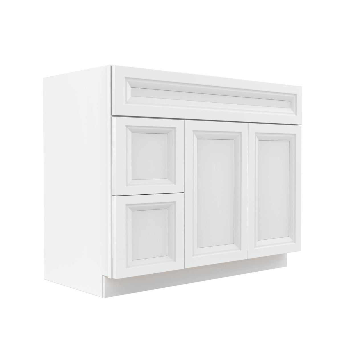 RTA - Richmond White - 1 Door 2 Drawer Vanity Sink Base Cabinet | 42"W x 34.5"H x 21"D