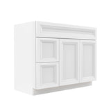 RTA - Richmond White - 1 Door 2 Drawer Vanity Sink Base Cabinet | 42"W x 34.5"H x 21"D