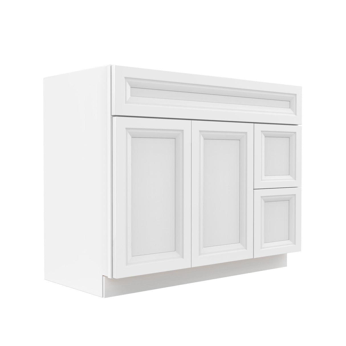 RTA - Richmond White - 1 Door 2 Drawer Vanity Sink Base Cabinet | 42"W x 34.5"H x 21"D
