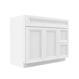 RTA - Richmond White - 1 Door 2 Drawer Vanity Sink Base Cabinet | 42"W x 34.5"H x 21"D