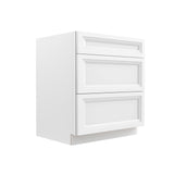 RTA - Richmond White - 3 Drawer Base Cabinet | 30"W x 34.5"H x 24"D