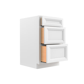 Assembled - Richmond White - 3 Drawer Base Cabinet | 21"W x 34.5"H x 24"D