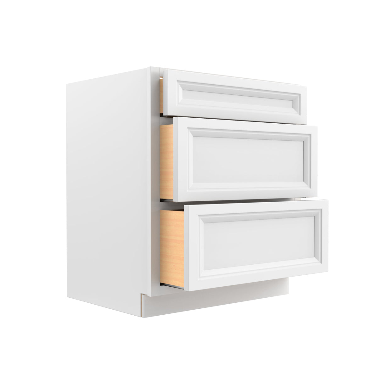 RTA - Richmond White - 3 Drawer Base Cabinet | 30"W x 34.5"H x 24"D