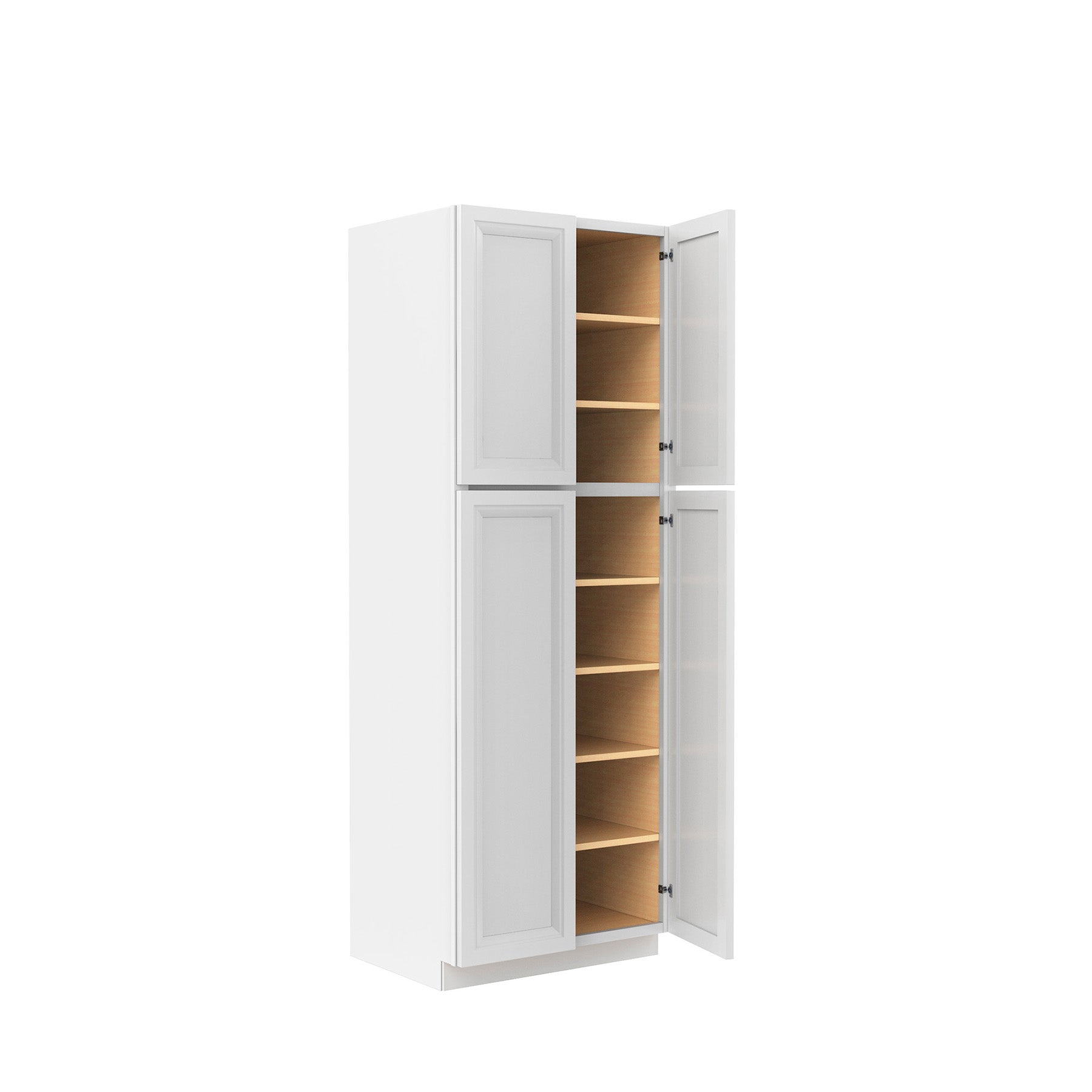 Assembled - Richmond White - Double Door Utility Cabinet | 30"W x 84"H x 24"D