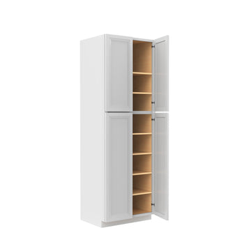 Assembled - Richmond White - Double Door Utility Cabinet | 30"W x 90"H x 24"D
