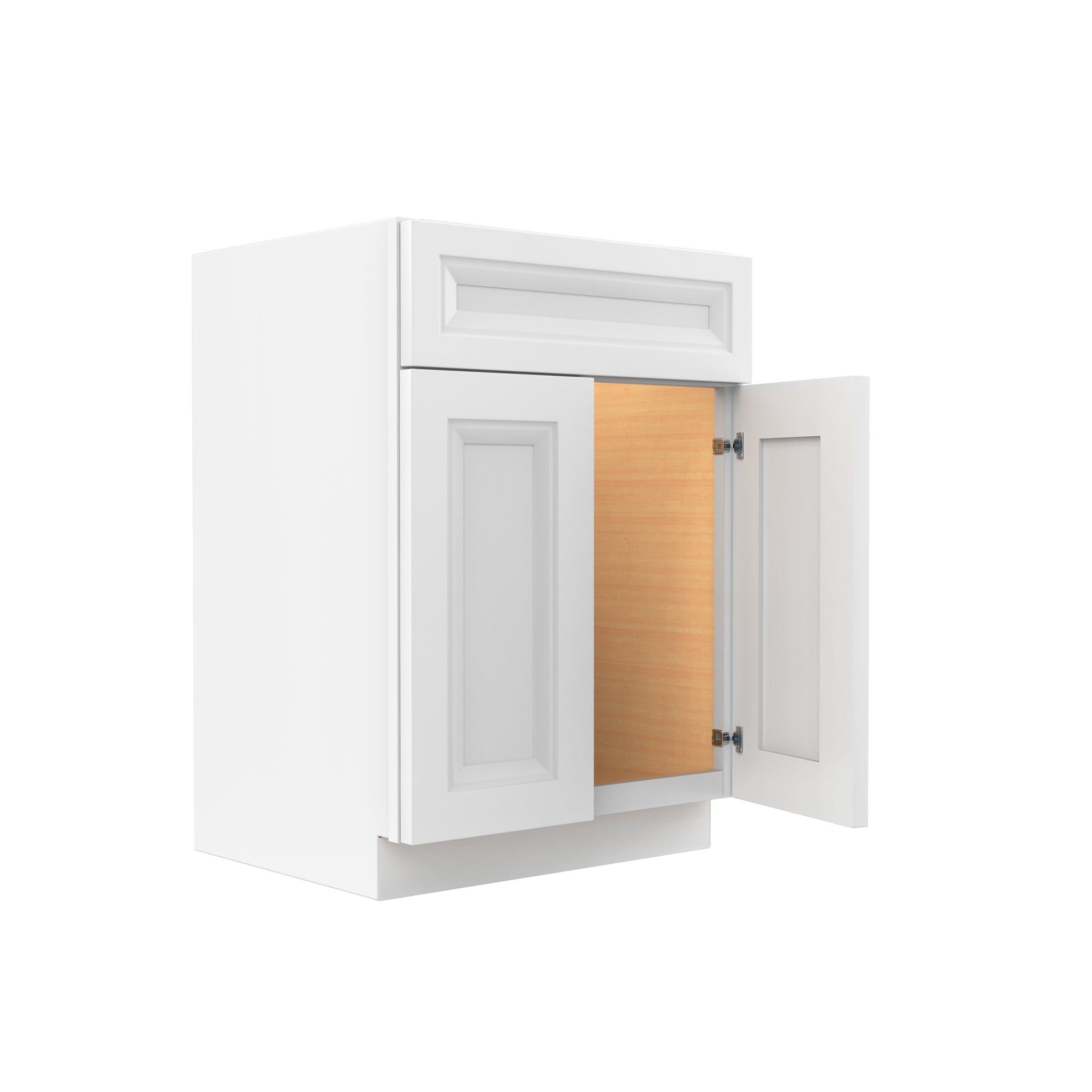Assembled - Richmond White - Double Door Vanity Sink Base Cabinet | 24"W x 34.5"H x 21"D