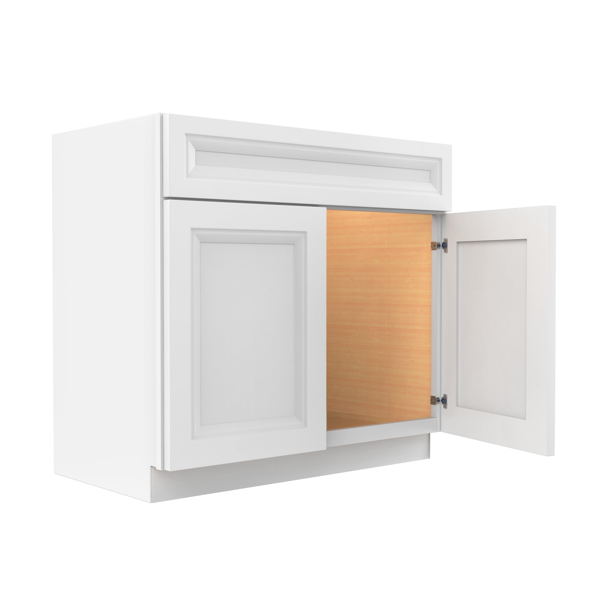 Assembled - Richmond White - Double Door Vanity Sink Base Cabinet | 36"W x 34.5"H x 21"D