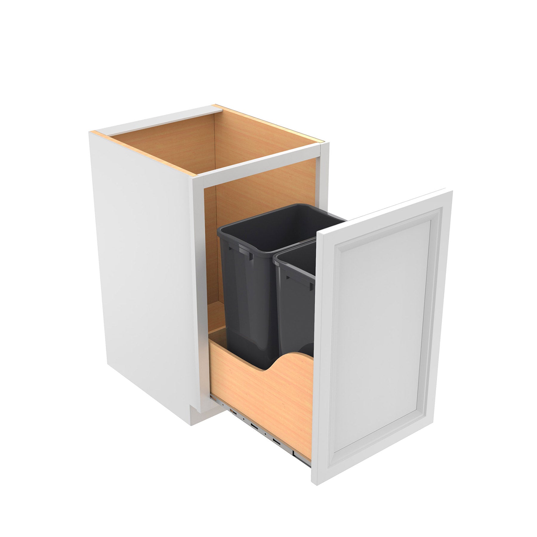 RTA - Richmond White - Waste Basket Cabinet Full Height | 21"W x 34.5"H x 24"D