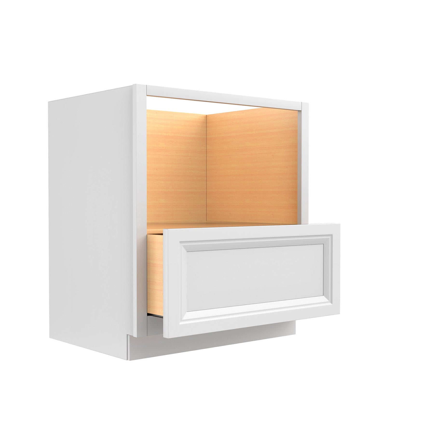 Assembled - Richmond White - Microwave Base Cabinet | 30"W x 34.5"H x 24"D