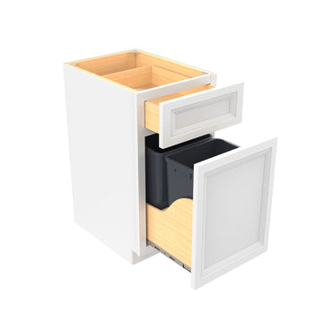 Assembled - Richmond White - Waste Basket Cabinet | 18"W x 34.5"H x 24"D