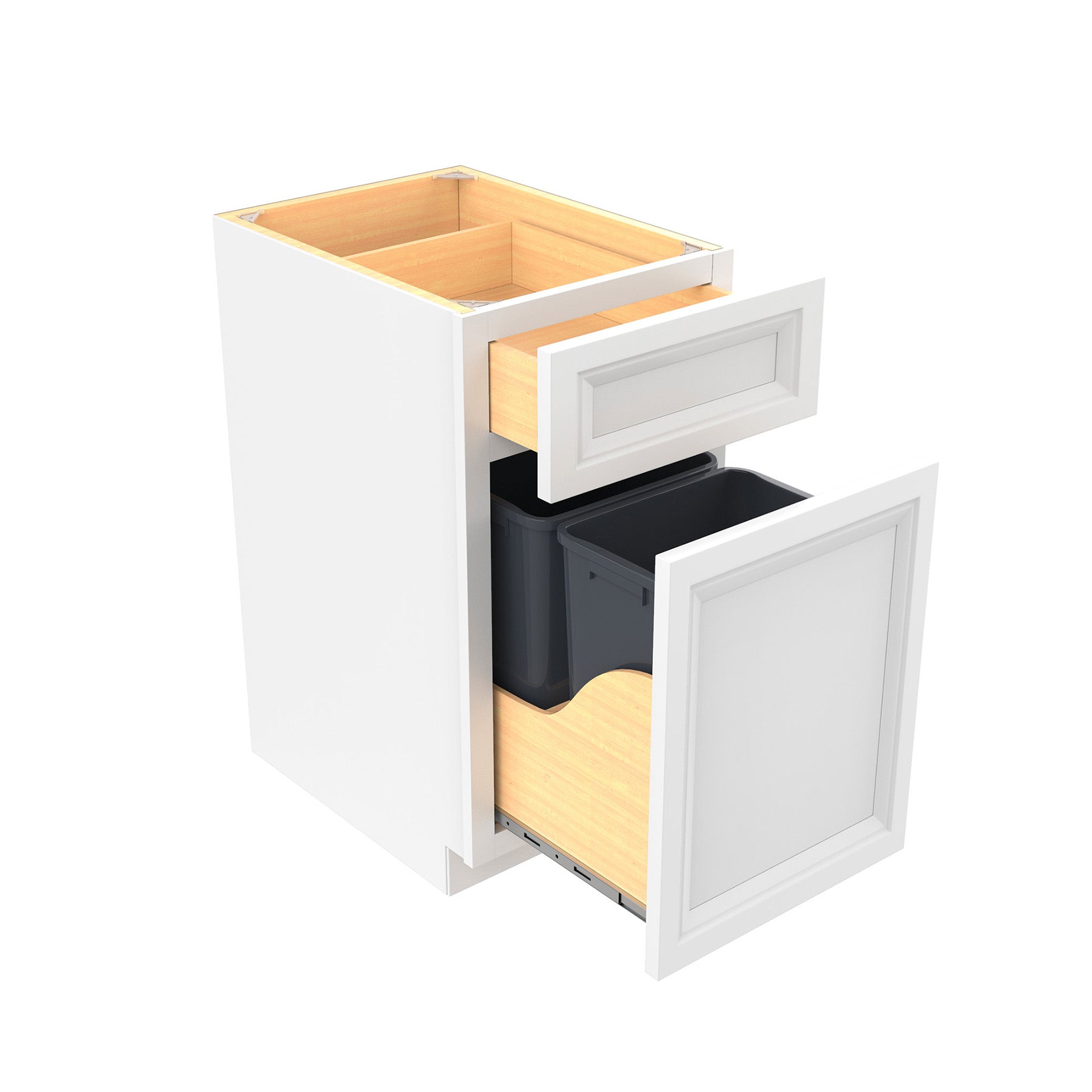 RTA - Richmond White - Waste Basket Cabinet | 18"W x 34.5"H x 24"D