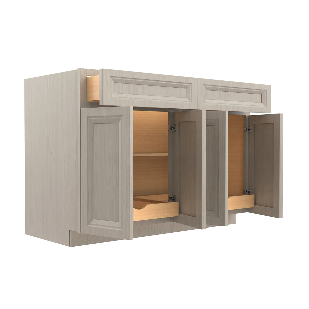 RTA - Richmond Stone - Double Drawer & 4 Door Base Cabinet | 48"W x 34.5"H x 24"D