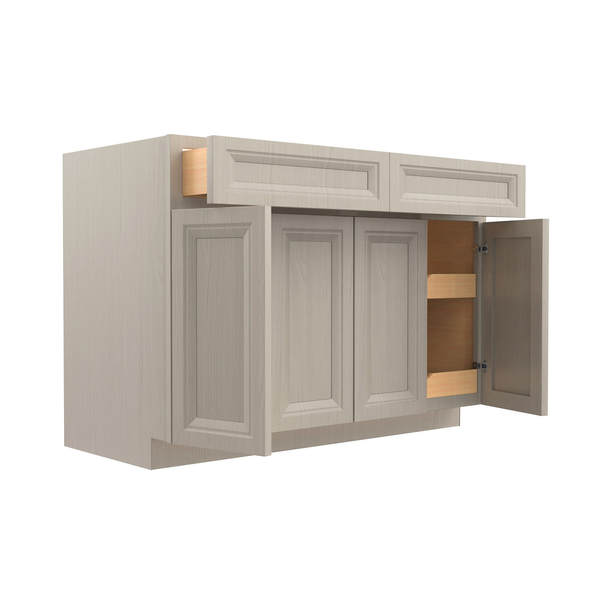 RTA - Richmond Stone - Double Drawer & 4 Door Base Cabinet | 48"W x 34.5"H x 24"D