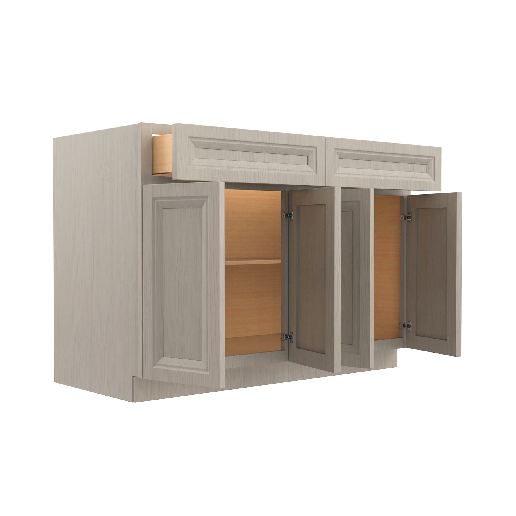 RTA - Richmond Stone - Double Drawer & 4 Door Base Cabinet | 48"W x 34.5"H x 24"D