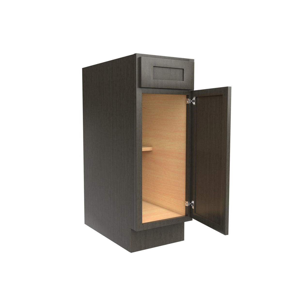 RTA - Elegant Smoky Grey - Single Door & Drawer Base Cabinet | 12"W x 34.5"H x 24"D