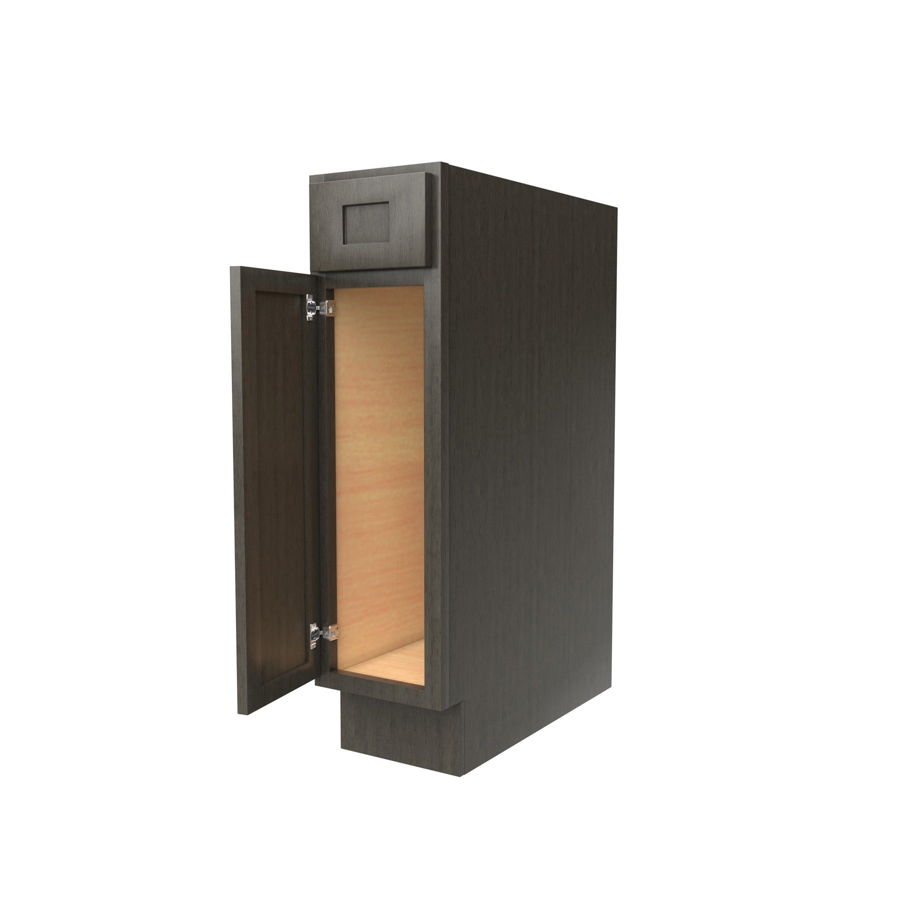 Elegant Smoky Grey Single Door & Drawer Base Cabinet | 9"W x 34.5"H x 24"D