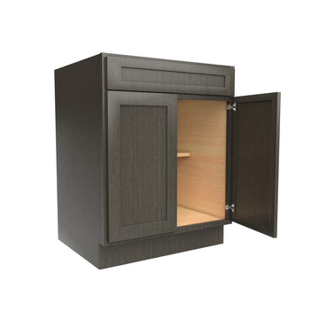 RTA - Elegant Smoky Grey - Single Drawer & Double Door Base Cabinet | 27"W x 34.5"H x 24"D