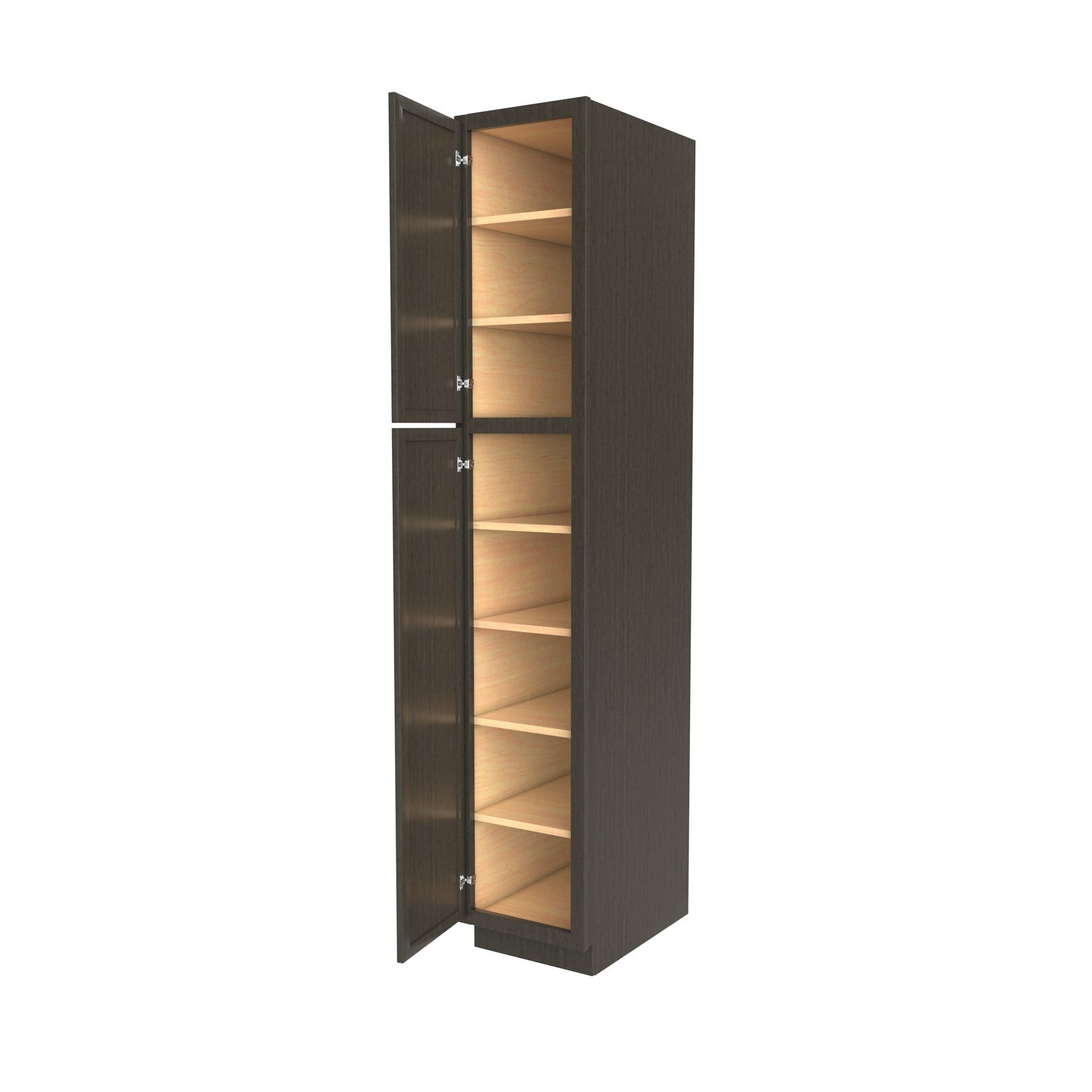 RTA - Elegant Smoky Grey - Single Door Utility Cabinet | 15"W x 84"H x 24"D