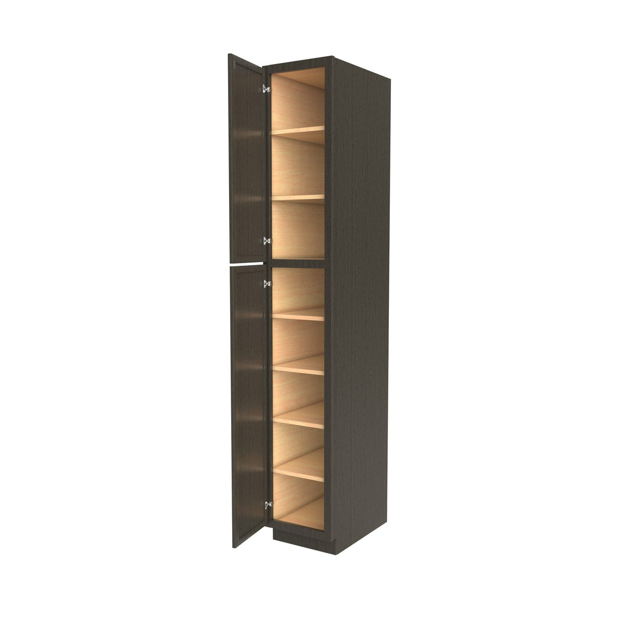 RTA - Elegant Smoky Grey - Single Door Utility Cabinet | 15"W x 90"H x 24"D