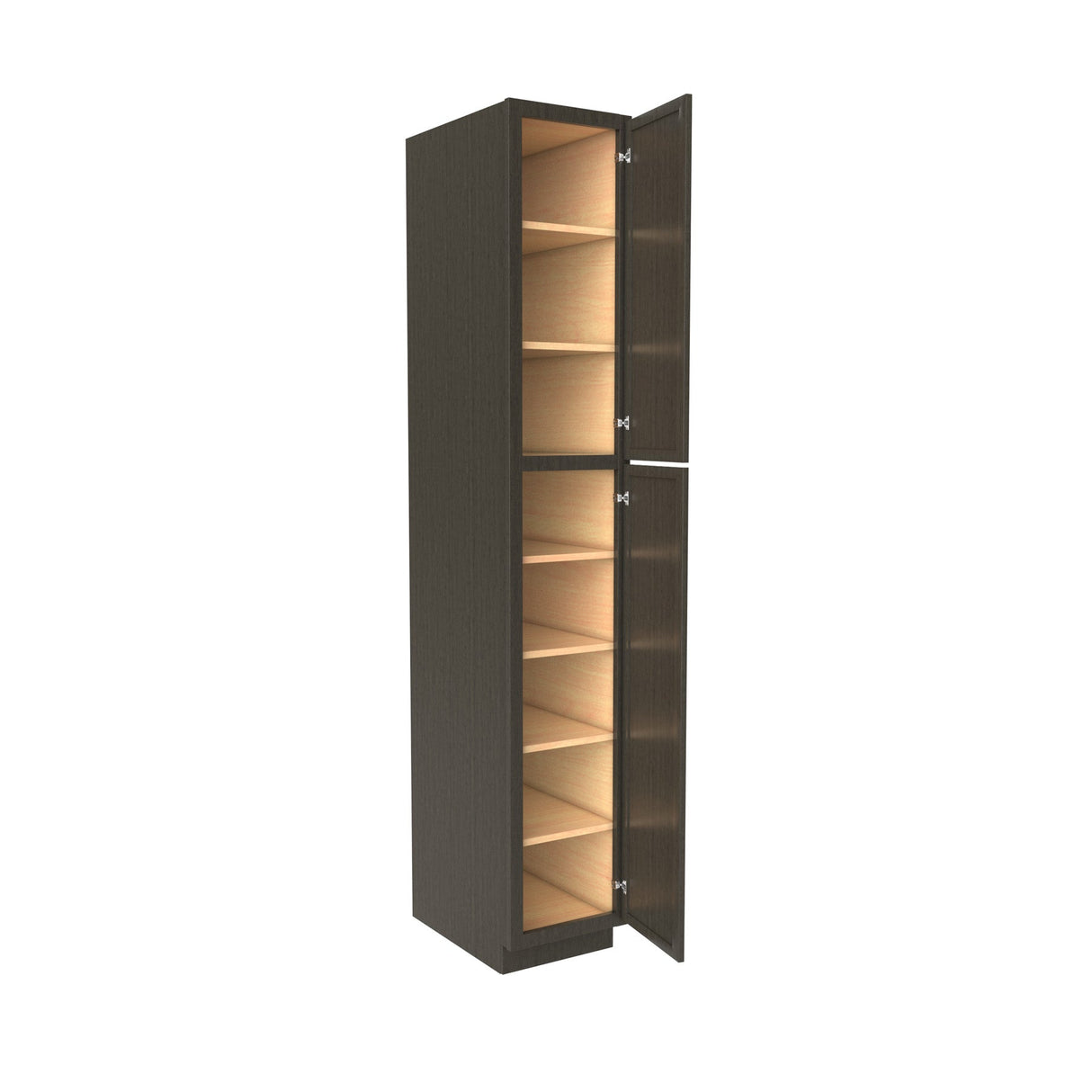 RTA - Elegant Smoky Grey - Single Door Utility Cabinet | 15"W x 90"H x 24"D