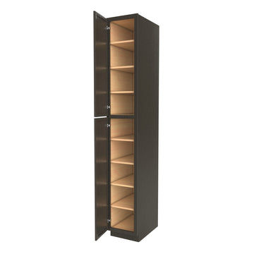 RTA - Elegant Smoky Grey - Single Door Utility Cabinet | 15"W x 96"H x 24"D
