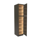 RTA - Elegant Smoky Grey - Single Door Utility Cabinet | 18"W x 84"H x 24"D